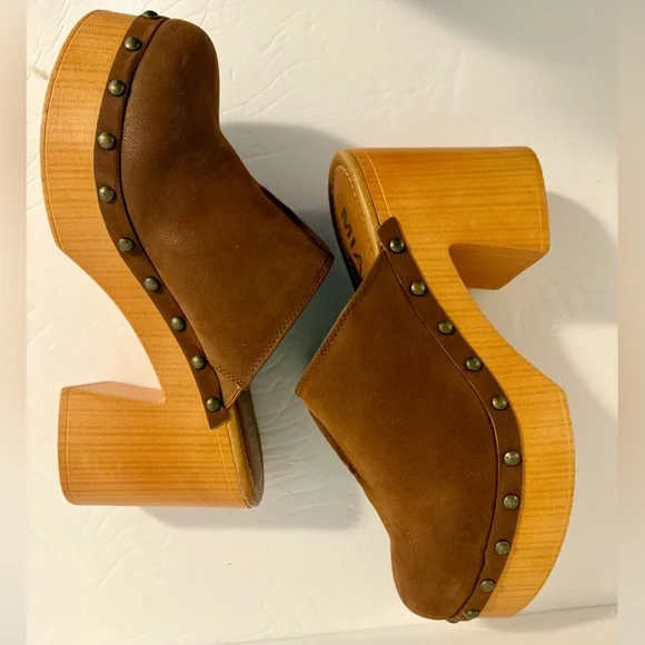 NEW‼️MIA Brown Suede Clogs -8M - Picture 6 of 6